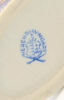 Herendi Viktória mintás porcelán fogpiszkálótartó, kézzel festett, jelzett, hibátlan, 5,5×5 cm