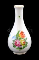 Herendi virágmintás váza, kézzel festett, jelzett, hibátlan, m: 15,5 cm