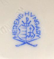 Herendi virágmintás váza, kézzel festett, jelzett, hibátlan, m: 15,5 cm