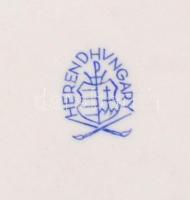 Herendi Viktória mintás porcelán tál, kézzel festett, jelzett, kis kopásnyomokkal, 13,5×13,5 cm