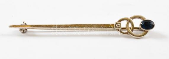 Ezüst(Ag) szecessziós sáltű kövekkel, jelzett, h: 7 cm, bruttó: 4,5 g