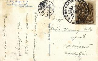 Érsekújvár, Nové Zámky; Partia Nitry / Nyitra parti rész / Nitra riverbank + "1938 Érsekújvár v...