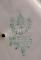 Hollóházi porcelán nyulak, kézzel festett, jelzett, hibátlan, 7x7 cm