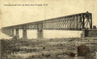 Syzran, Sysran; Alexandrovsky railway bridge on Volga river (wet damage)
