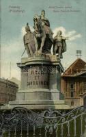 Pozsony, Pressburg, Bratislava; Mária Terézia szobor, Szálloda a Magyar Királyhoz / Maria Theresia-Denkmal / Maria Theresa Monument, hotel