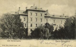 1905 Parádfürdő, Parád, Parád-gyógyfürdő; Gróf Károlyi kastély. Kiadja Klein Mór 167. (EK)