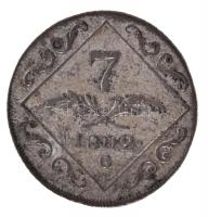 1802G 7kr Ag "I. Ferenc" Nagybánya (4,53g) T:2,2- / 
Hungary 1802G 7 Kreuzer Ag "Fra...