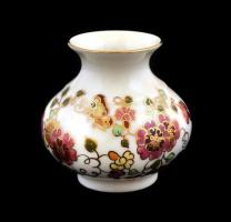 Zsolnay pillangó mintás mini váza, kézzel festett, jelzett, m:7 cm