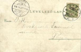 1905 Győr, Rába híd, Karmelita templom. Berecz Viktor kiadása