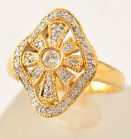 14 K arany gyűrű brillekkel 5,16 g