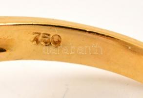 14 K arany gyűrű brillekkel 5,16 g