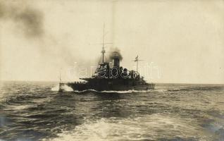 SMS Monarch osztrák-magyar Monarch-osztályú partvédő páncélosa / K.u.K. Kriegsmarine / Austro-Hungarian Navy SMS Monarch, Monarch-class coastal defense ship. Phot. Alois Beer 1917.