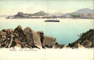 Corfu, Corfou; Vue panoramique / Greek battleship