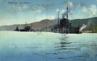 Abbazia, Opatija; Kriegschiffe K.u.K. Kriegsmarine / Austro-Hungarian Navy battleships (wet corner)
