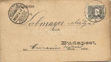 1898 Budapest VI. A Kelenföldi Kör meghívója bizottsági ülésre a Drechsler-palotába (kis szakadás / ...