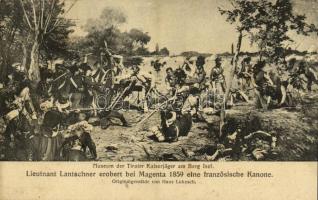 Lieutnant Lantscher erobert bei Magenta 1859 eine französische Kanone. Museum der Tiroler Kaiserjäger am Berg Isel / Tyrolean soldiers s: Hans Lukesch (EB)