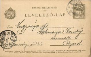 1901 Budapest IX. Brucky József lakatos műhelyének reklámlapja. Lónyay utca 26