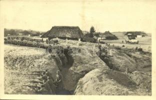 Első világháborús osztrák-magyar katonák a lövészárokban / WWI K.u.K. (Austro-Hungarian) military, soldiers in the trenches. photo (ragasztónyom / gluemark)