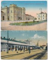 Sopron, Déli vasútállomás - 2 db régi képeslap / 2 pre-1920 postcards