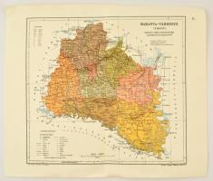 1904-es Baranya vármegye térkép reprintje. 40x34 cm