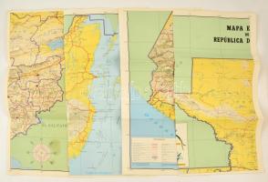 1990 Guatemala nagy méretű térképe 4 lapból 1:500 000.