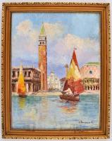 Herrer jelzéssel: Velence. Olaj, karton, keretben, 40×30 cm