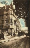 1916 Lausanne, Rue du Valentin et Avenue Riant Mont, Epicerie de Riant Mont / street, grocery