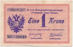 Ausztria / Freistadt hadifogolytábor ~1916. 1K T:III Austria / Freistadt POW camp ~1916. 1 Krone C:F