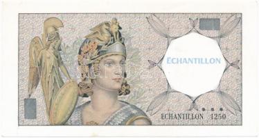 Franciaország DN Échantillon 1250 bankjegy tervezet T:II- France ND Échantillon 1250 unissued banknote C:VF