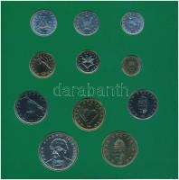 1995. 10f-200Ft (11xklf) forgalmi sor dísztokban, benne 200Ft Ag "Deák", "Magyarorszá...