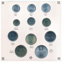 1993. 10f-200Ft (11xklf) forgalmi sor dísztokban, benne 200Ft Ag "MNB", "Magyarország...