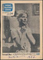 1998 Törőcsík Mari (1935-) színésznő aláírása újság címlapján