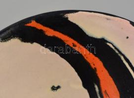 Gorka Lívia (1925-2011): festett mázas kerámia tálka, jelzett, alján minimális lepattanásokkal, d:12...