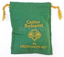 ~1990. "Budapest Játékkaszinó" fém zseton (12x) textil zsákban T:2