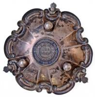 Brazília 1856. 500R Ag hamutál közepébe rögzítve, a tál jelzett (950) Ag (összsúly: 37,9g) T:2,2- pa...