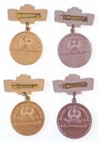 1959. 4 db-os "BM" Újpest fém jelvény labdarúgás és úszás témában (30x~55mm) T:1-