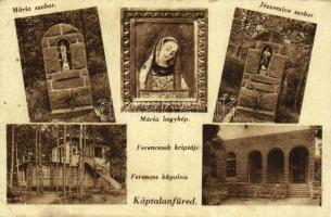Káptalanfüred (Balatonalmádi), Ferences kápolna, Ferencesek kriptája, Mária szobor, Jézus szíve szobor, Mária kegykép (EK)