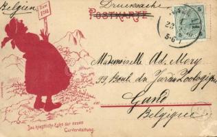 1897 Wien, Vienna, Bécs I. Albrechts-Denkmal / monument, Art Nouveau + "Das künstliche Echo der...