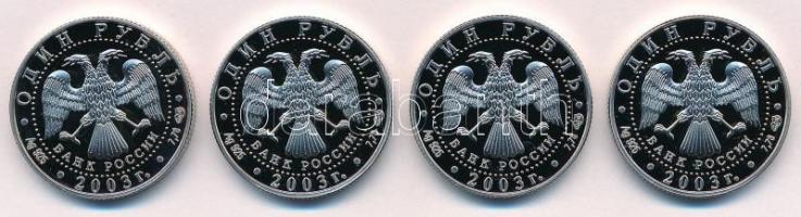 Oroszország 2003. 1R Ag? (4xklf) emlékkiadások hamisítványai T:PP
Russia 2003. 1 Ruble Ag? (4xdiff)...