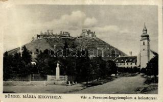 1953 Sümeg, Mária kegyhely, vár, Ferences kegytemplom a kolostorral, Kisfaludy Sándor szobor (EB)