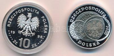 Lengyelország 1998. 10Zl Ag "Téli olimpia 1998" + 2000. 10Zl Ag "Gnieznói kongresszus...