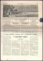 1944 Bp., Halászat, A halászat minden ágazatát felölelő szaklap, XLV. évfolyam 1. szám, tintafolttal, 15 p.