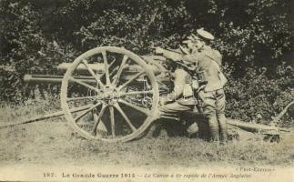1915 La Grande Guerre, Le Canon a tir rapide de lArmée Anglaise / WWI British military, artillery, rapid fire (EK)