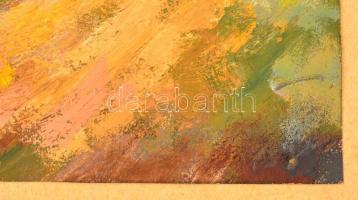 Olvashatatlan jelzéssel: Utcarészlet. Tempera, papír, 22×16 cm