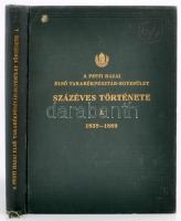 Fenyvessy Adolf - Menczel Lajos: A Pesti Hazai Első Takarékpénztár-Egyesület százéves története. I. kötet: 1839-1889. Bp.,1940, Kir. M. Egyetemi Nyomda, VIII+16+253 p.+Lapszámozáson belül I-XXX melléklettel. Kiadói aranyozott egészvászon-kötés, kissé kopott borítóval, intézményi bélyegzővel.