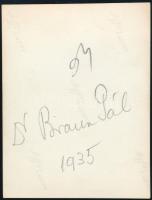 1935 Kinszki Imre (1901-1945) budapesti fotóművész hagyatékából, feliratozott vintage fotó (Dr. Brau...