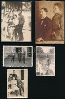 cca 1945 előtti katonai fotók, különféle helyszíneken és változó időpontokban készült 21 db vintage ...