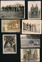 cca 1945 előtti katonai fotók, különféle helyszíneken és változó időpontokban készült 21 db vintage ...