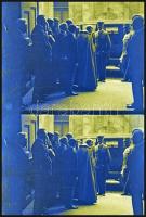 cca 1940 Horthy Miklós érkezése, részlet egy mozgófilm-híradóból, 9 db negatív, 18x24 mm, a filmcsík...