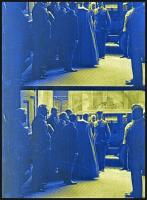 cca 1940 Horthy Miklós érkezése, részlet egy mozgófilm-híradóból, 9 db negatív, 18x24 mm, a filmcsík...